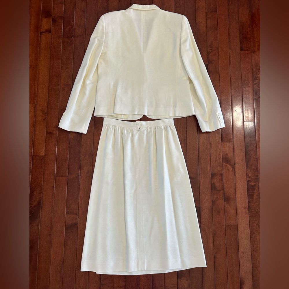 Evan Picone Cream Blazer & Skirt Set Size 10 - Picture 8 of 10